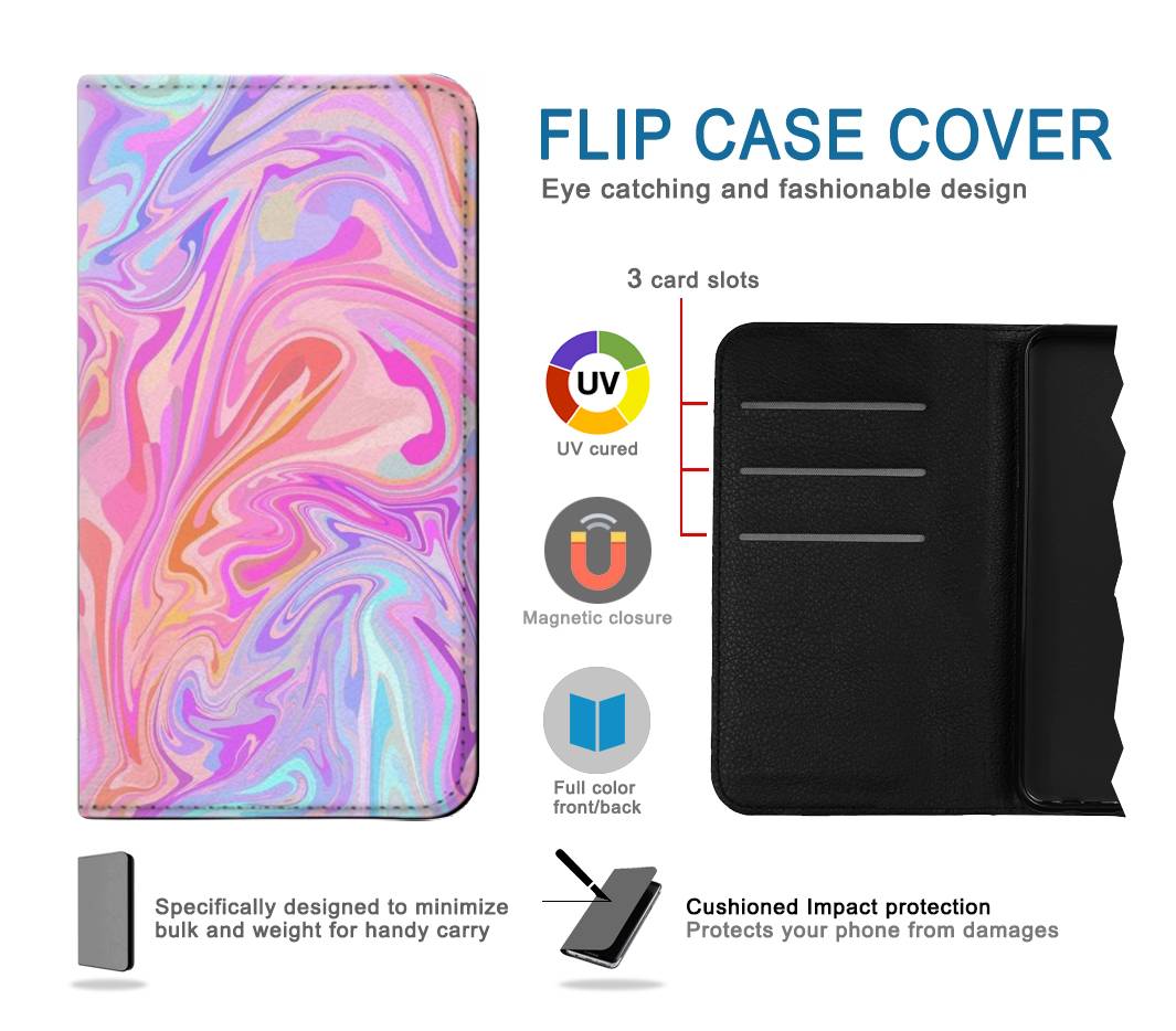 Flip case iPhone 7, 8, SE (2020), SE2 Digital Art Colorful Liquid