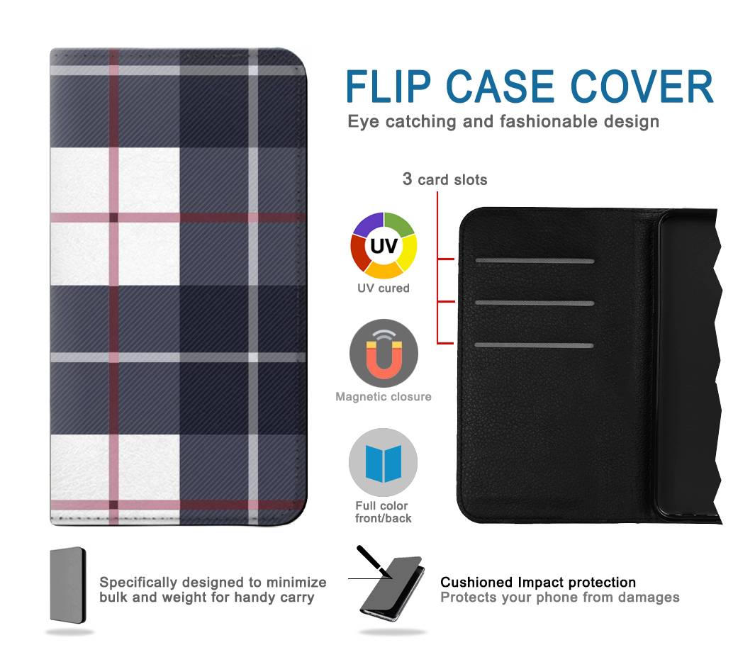 Flip case Samsung Galaxy A22 4G Plaid Fabric Pattern