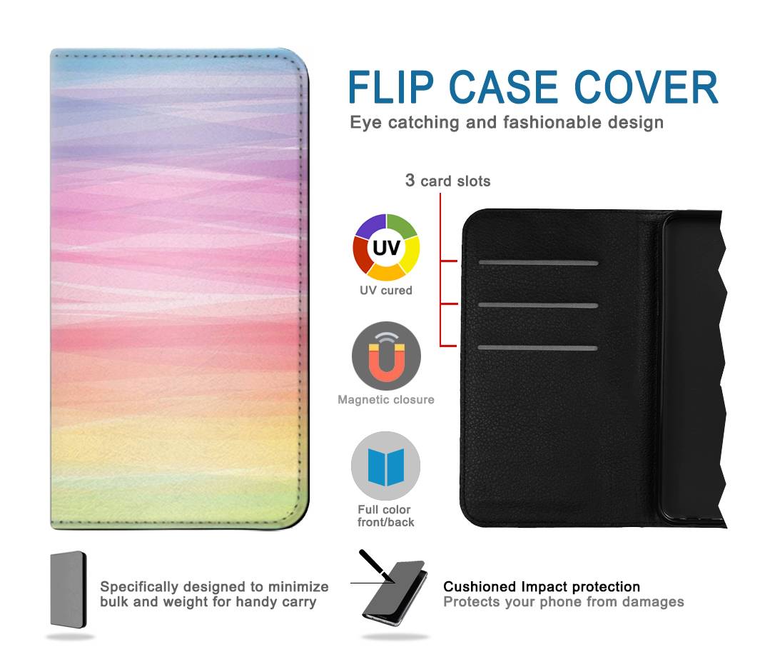 Flip case LG Stylo 6 Colorful Rainbow Pastel
