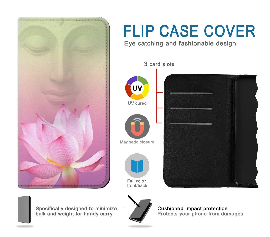 Flip case Samsung Galaxy A02s, M02s Lotus flower Buddhism