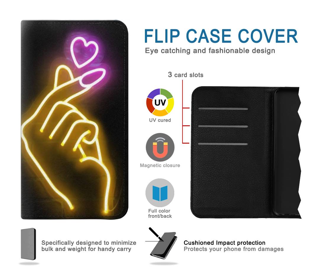 Flip case Samsung Galaxy A22 4G Cute Mini Heart Neon Graphic