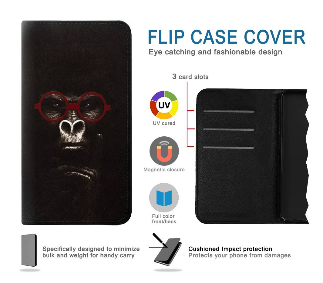 Flip case Motorola Moto G Play (2021) Thinking Gorilla