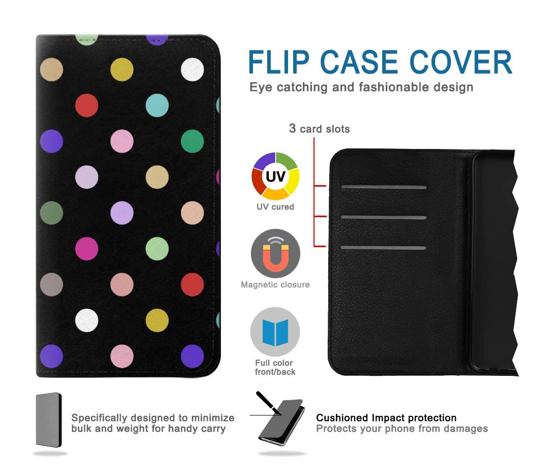 Flip case iPhone 7, 8, SE (2020), SE2 Colorful Polka Dot