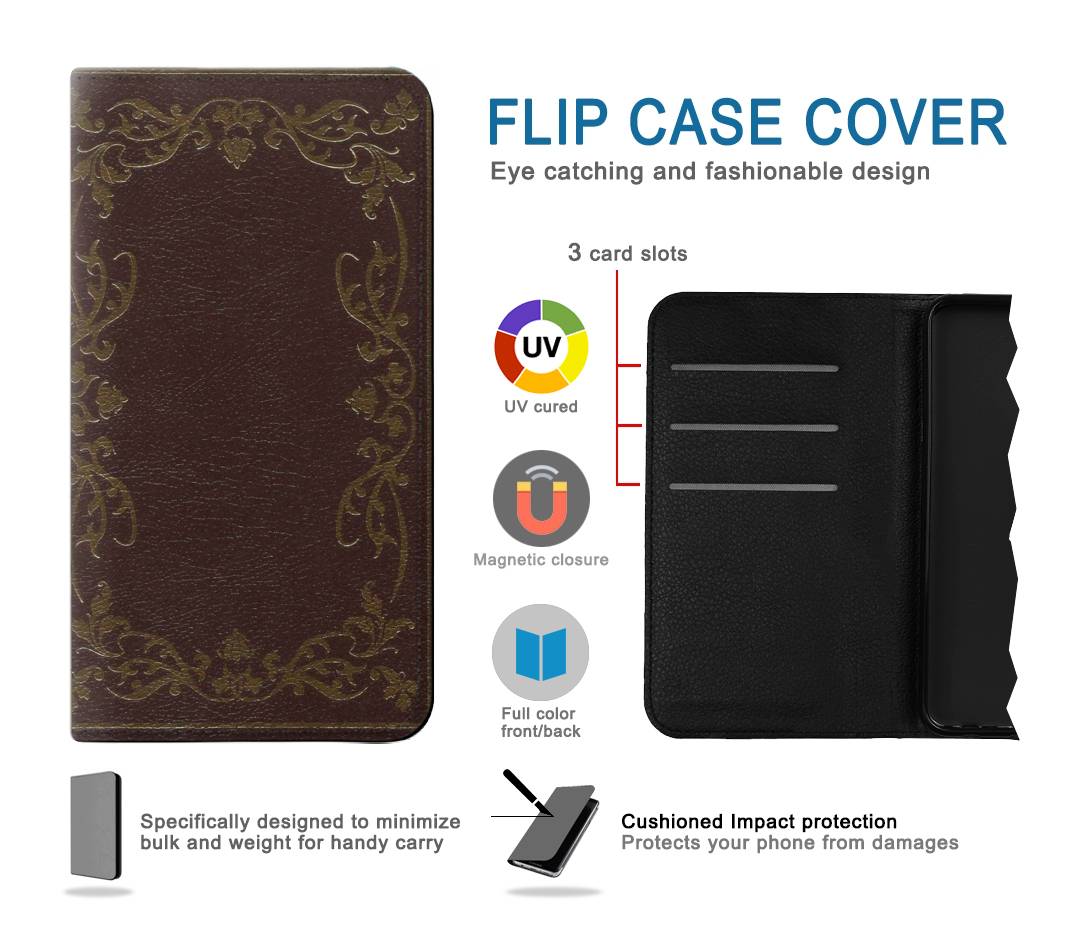 Flip case Motorola One 5G Vintage Book Cover