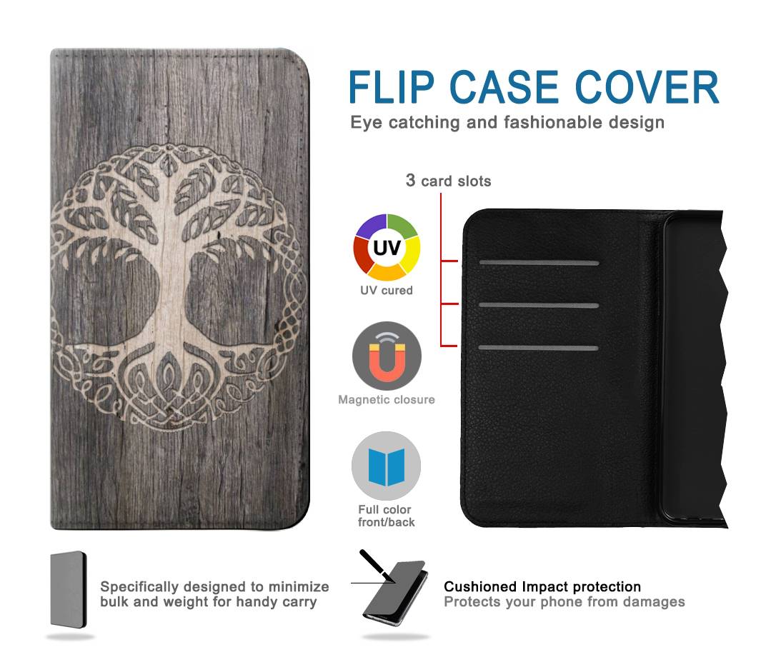 Flip case iPhone 7, 8, SE (2020), SE2 Viking Tree of Life Symbol