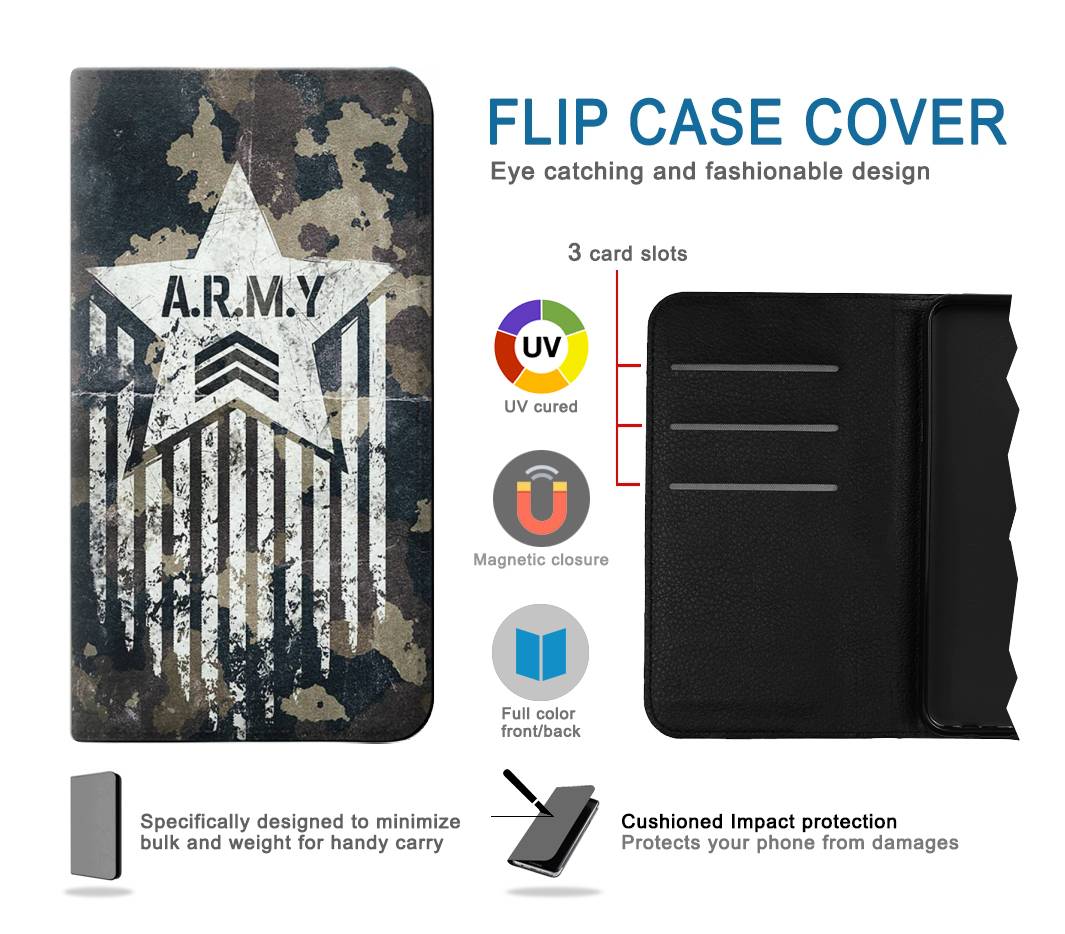 Flip case LG Velvet Army Camo Camouflage