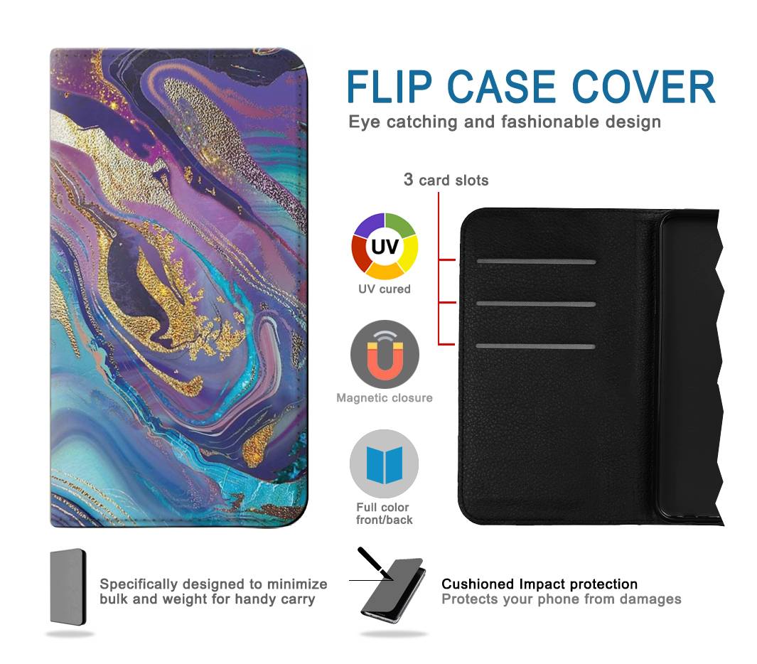 Flip case Samsung Galaxy A02s, M02s Colorful Abstract Marble Stone