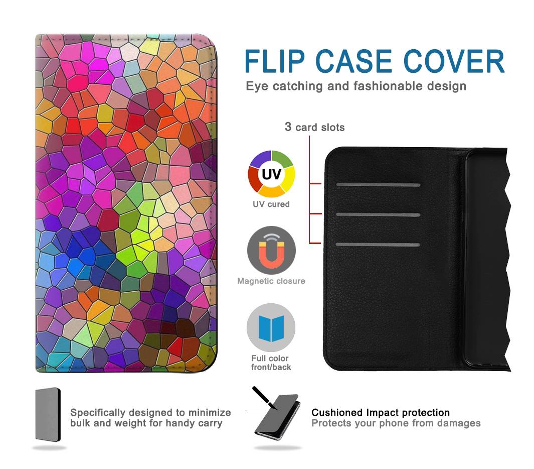 Flip case Motorola Moto G Stylus (2021), G Stylus 5G, G Stylus 5G (2022) Colorful Brick Mosaics