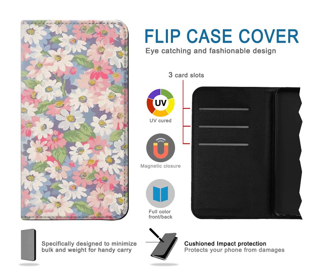 Flip case iPhone 13 Floral Flower Art Pattern