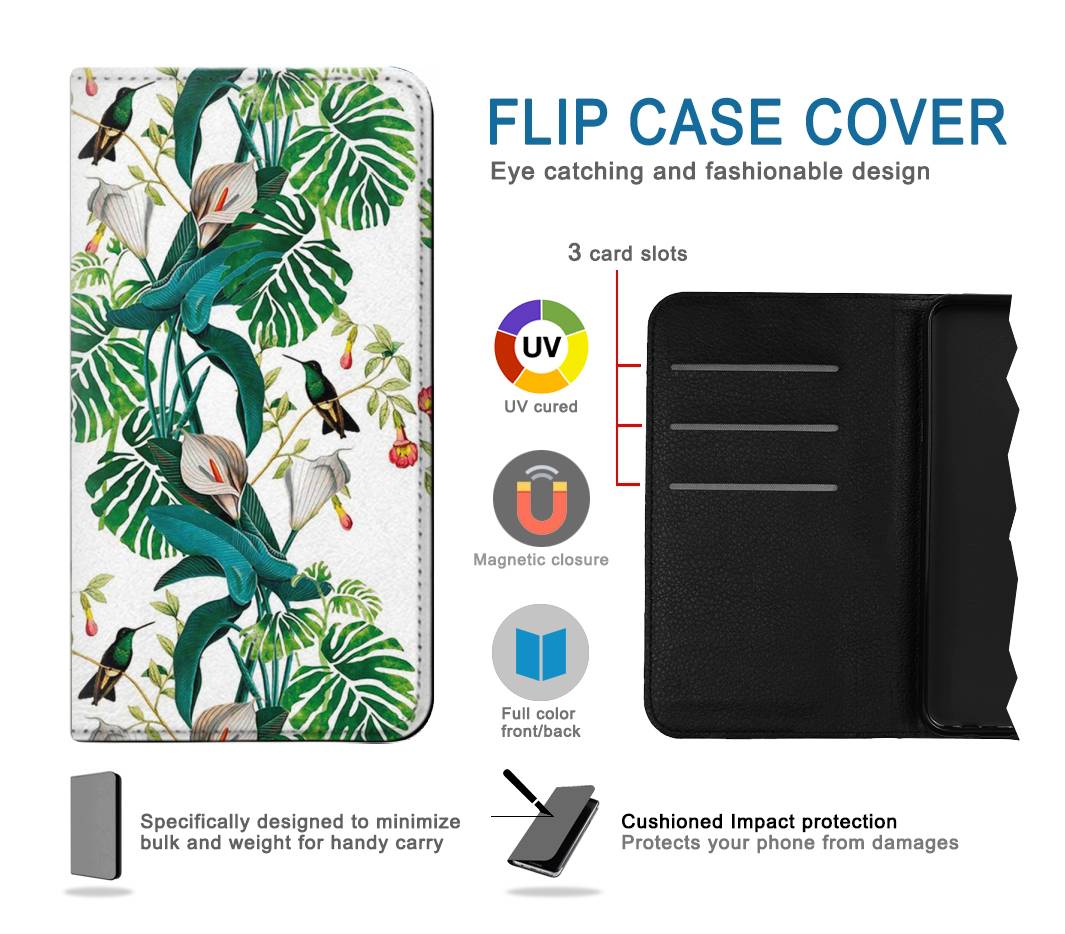 Flip case Samsung Galaxy A03S Leaf Life Birds