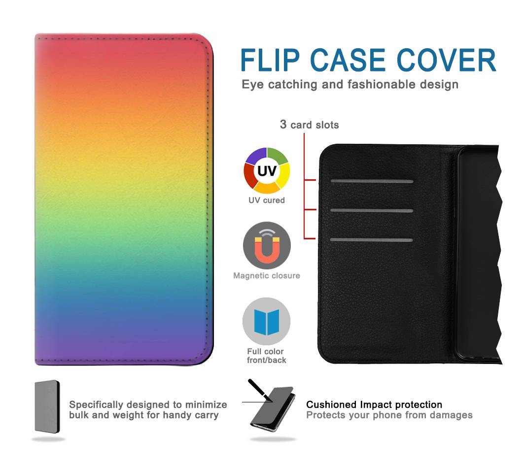 Flip case LG G8 ThinQ LGBT Gradient Pride Flag