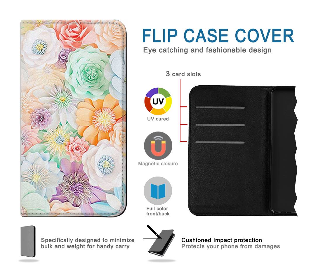 Flip case Google Pixel 4a Pastel Floral Flower