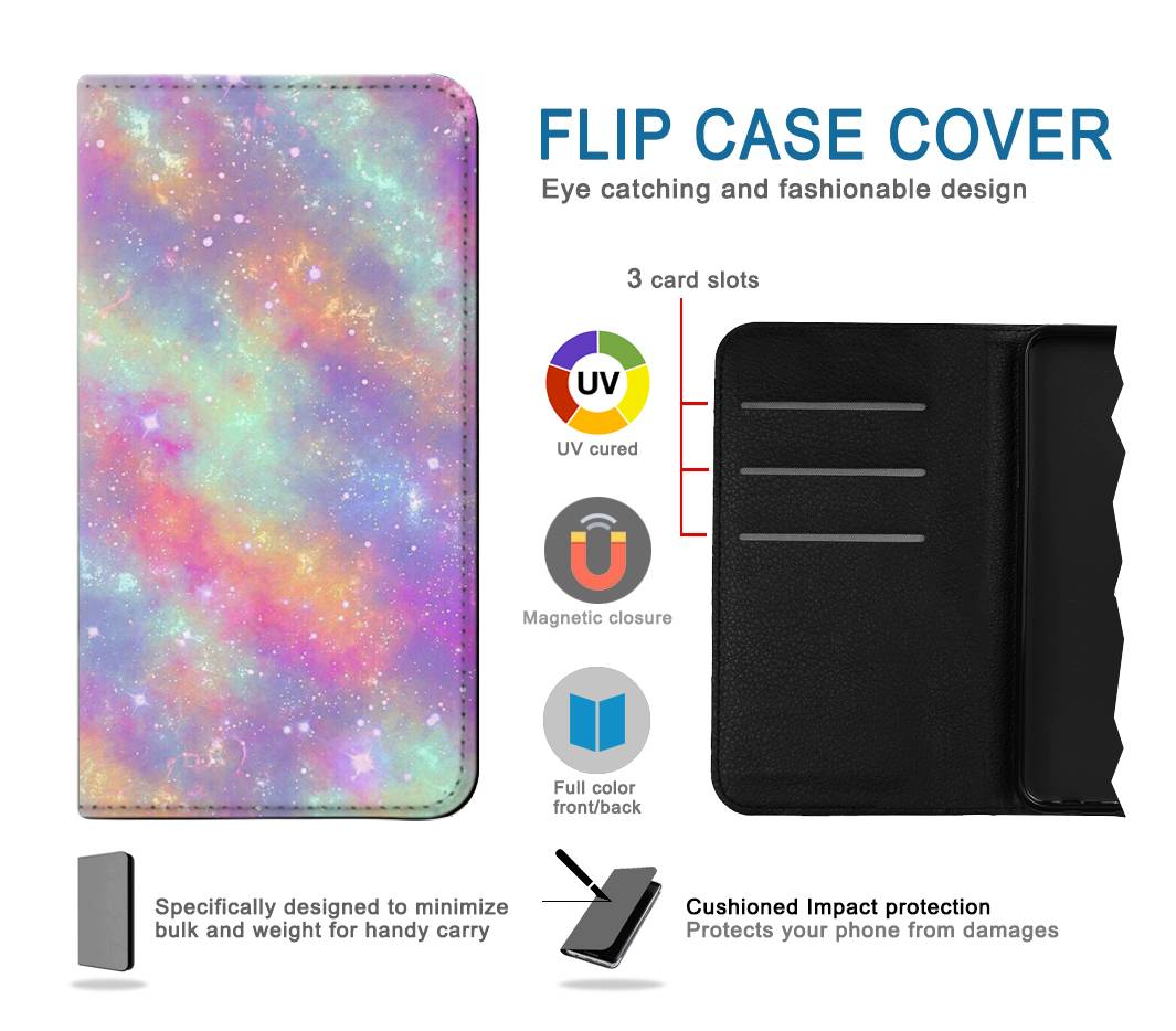 Flip case Samsung Galaxy A13 5G Pastel Rainbow Galaxy Pink Sky