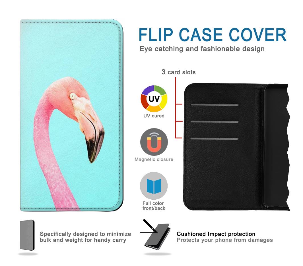 Flip case iPhone 13 Pro Max Pink Flamingo