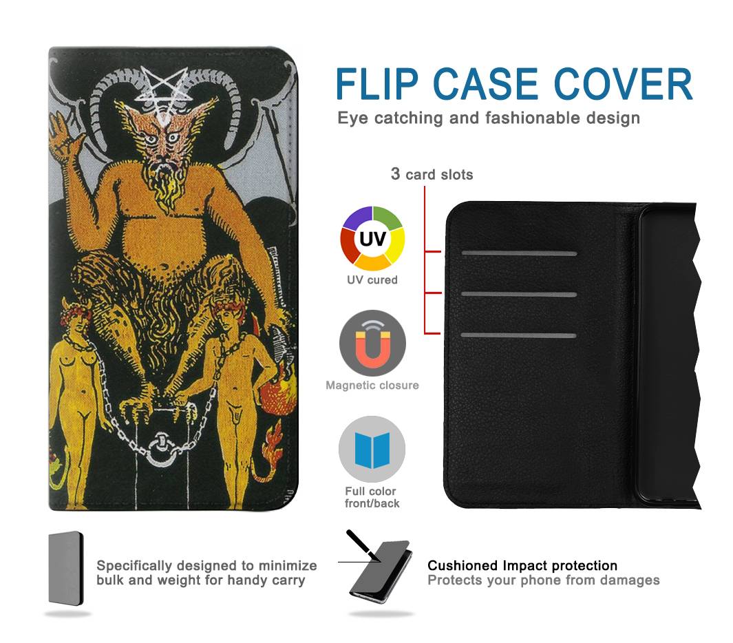 Flip case Samsung Galaxy A50, A50s Tarot Card The Devil