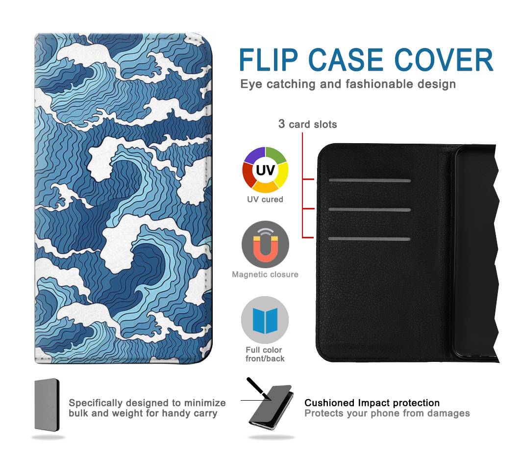Flip case iPhone 13 Pro Wave Pattern