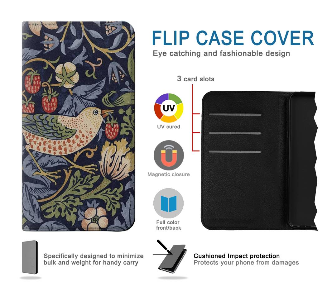 Flip case Apple iiPhone 14 Pro William Morris Strawberry Thief Fabric