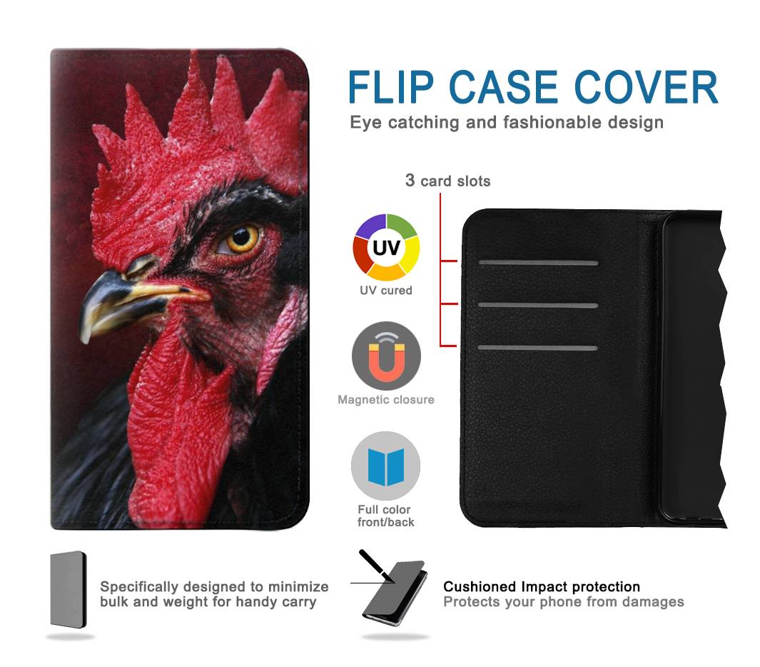 Flip case Google Pixel 4a Chicken Rooster