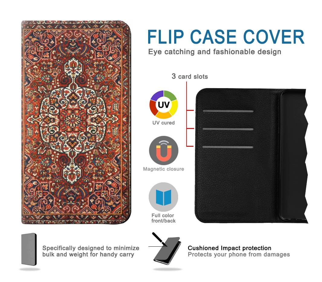 Flip case iPhone 12 Pro, 12 Persian Carpet Rug Pattern