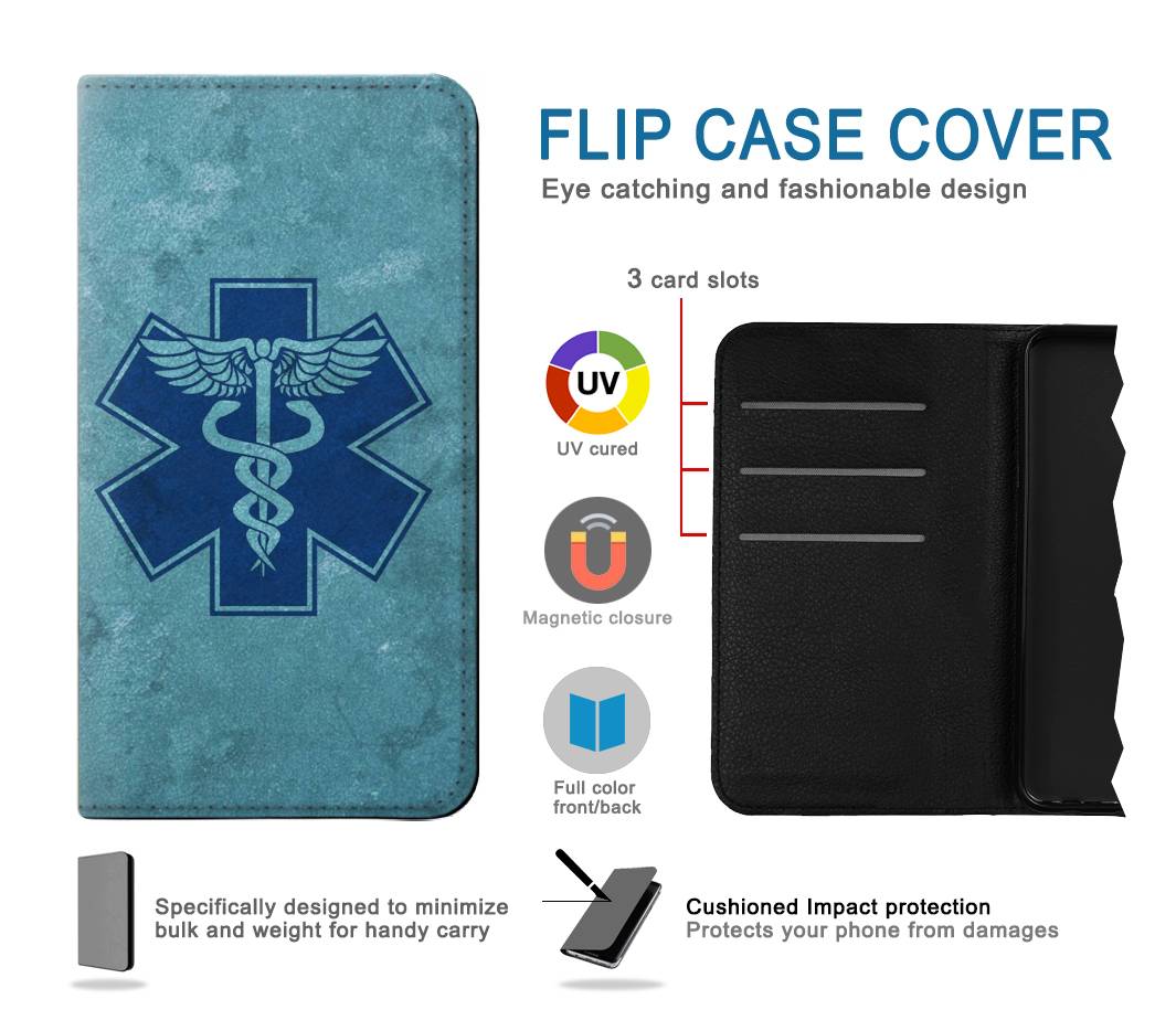 Flip case Motorola Moto G Play (2021) Caduceus Medical Symbol