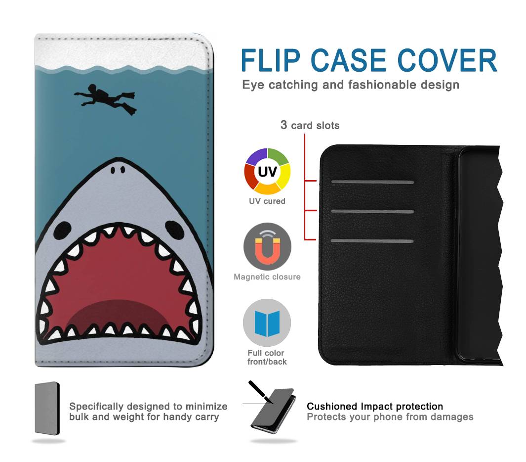 Flip case  Moto G8 Power Cartoon Shark Sea Diving