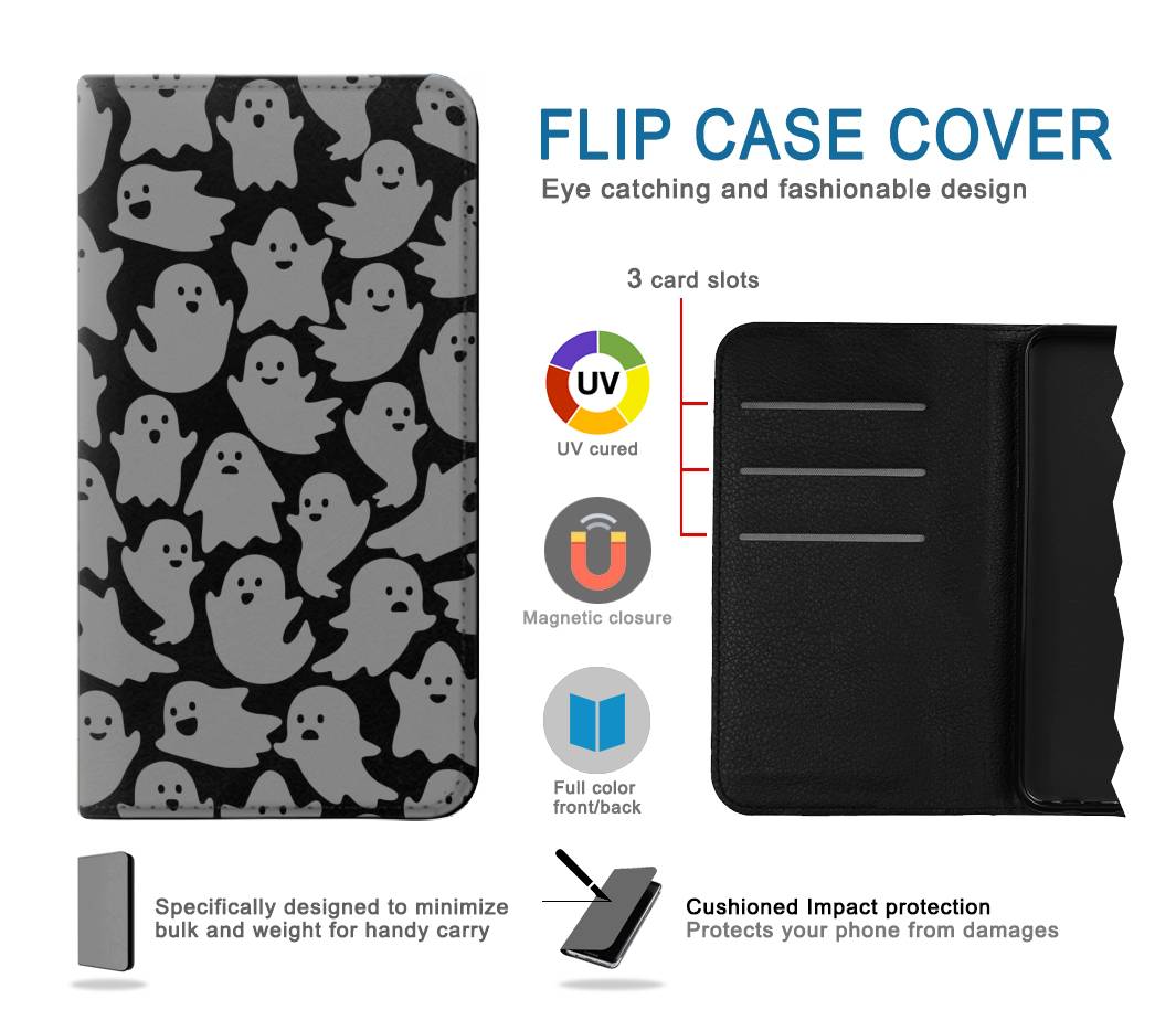 Flip case Samsung Galaxy S21 FE 5G Cute Ghost Pattern