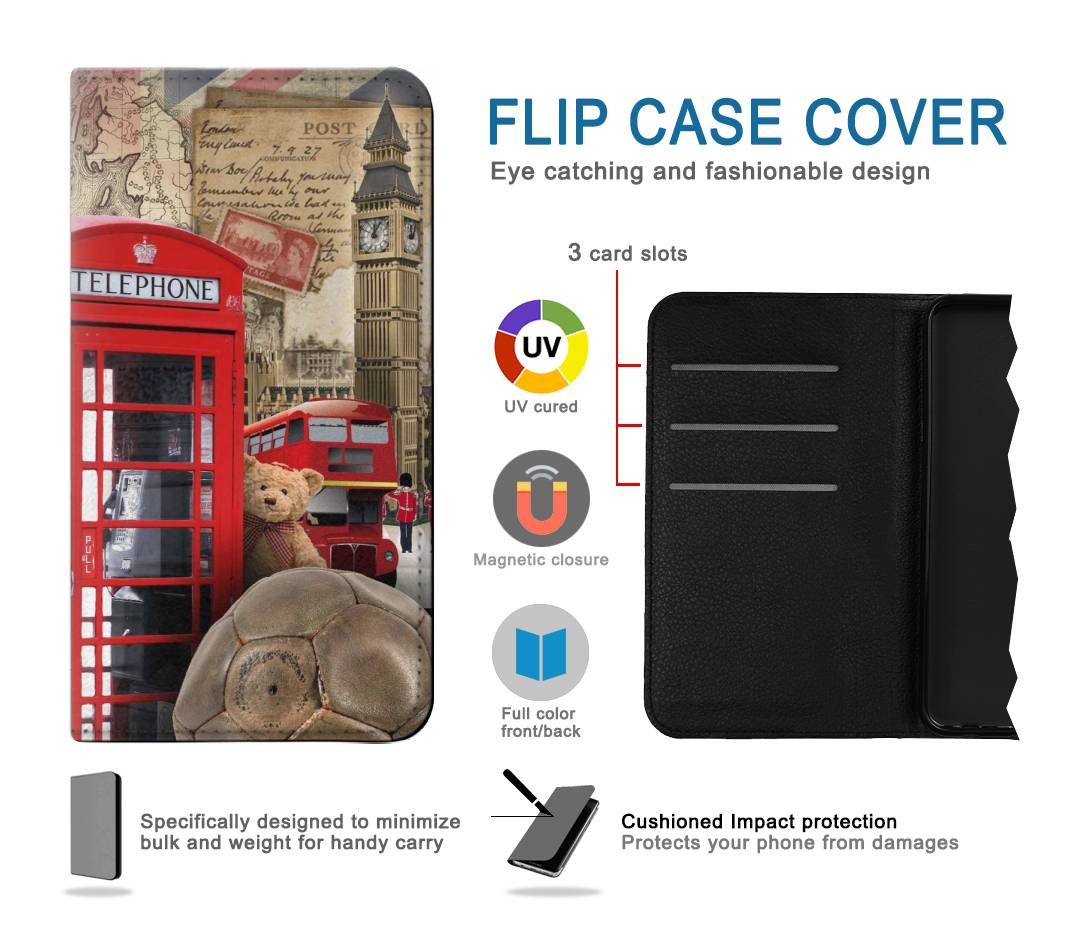 Flip case LG V60 ThinQ 5G Vintage London British