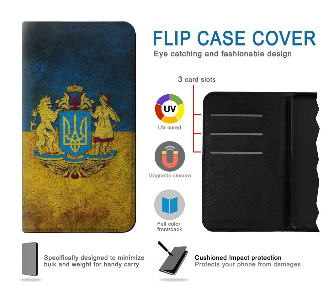 Flip case Samsung Galaxy Fold3 5G Ukraine Vintage Flag